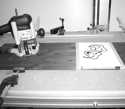 Incollare il modello campione sul pezzo