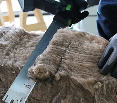 Taglio dell’isolamento fra i puntoni