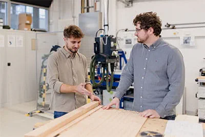 L'Ingegnere di sviluppo Marco Haible e il Product Manager Jonas Wurster di Festool