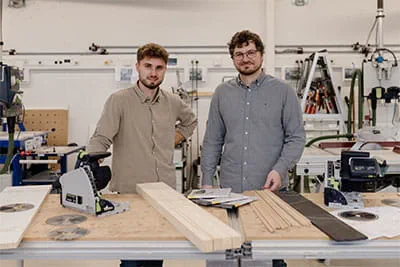 L'Ingegnere di sviluppo Marco Haible e il Product Manager Jonas Wurster di Festool