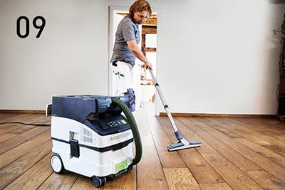 Pulizia del cantiere con l'unità mobile di estrazione Festool